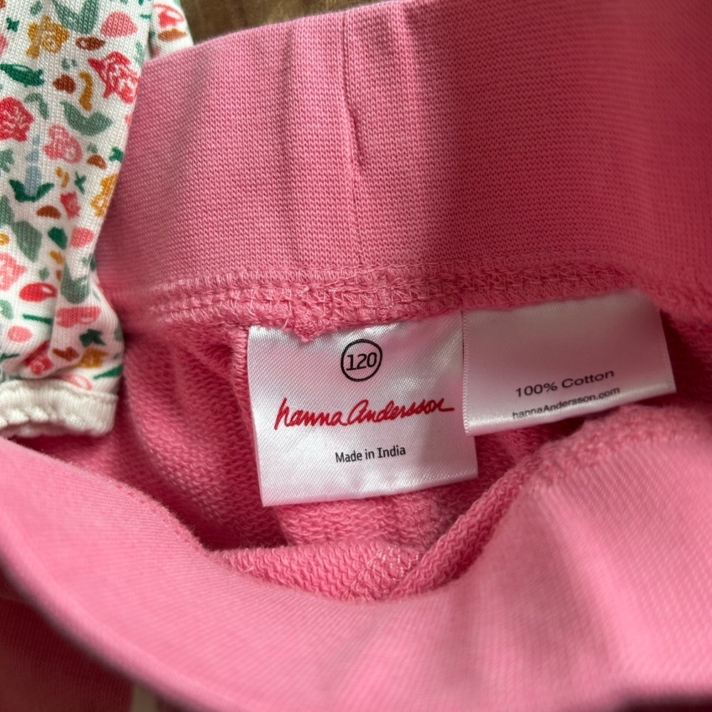2 piece set /lot of 2 Hanna Anderson outfit LS shirt and shorts size 120 ~ 6/7 - Picture 7 of 10